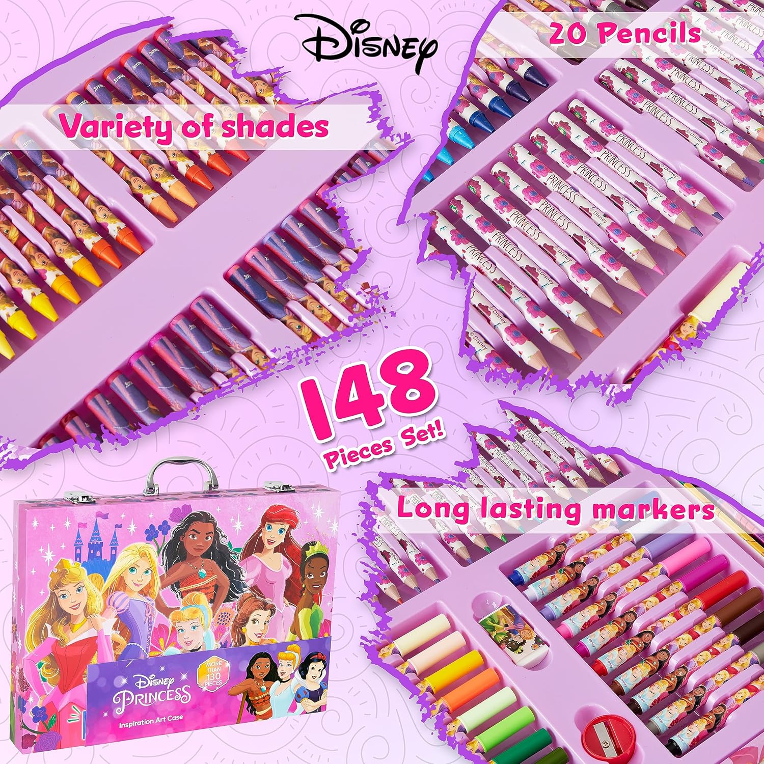 Disney Reine des Neiges mallette de coloriage rose 130 pièces – Image 4