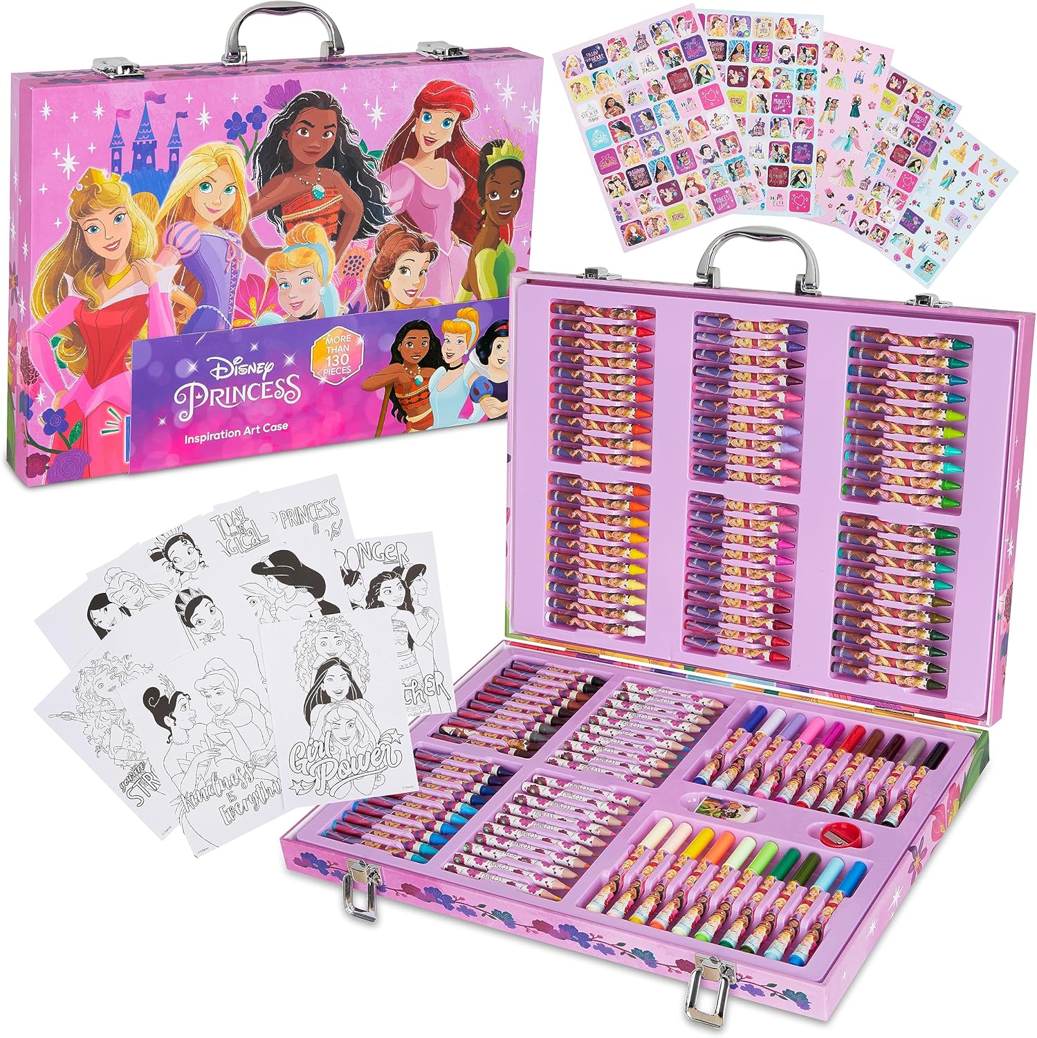 Disney Reine des Neiges mallette de coloriage rose 130 pièces