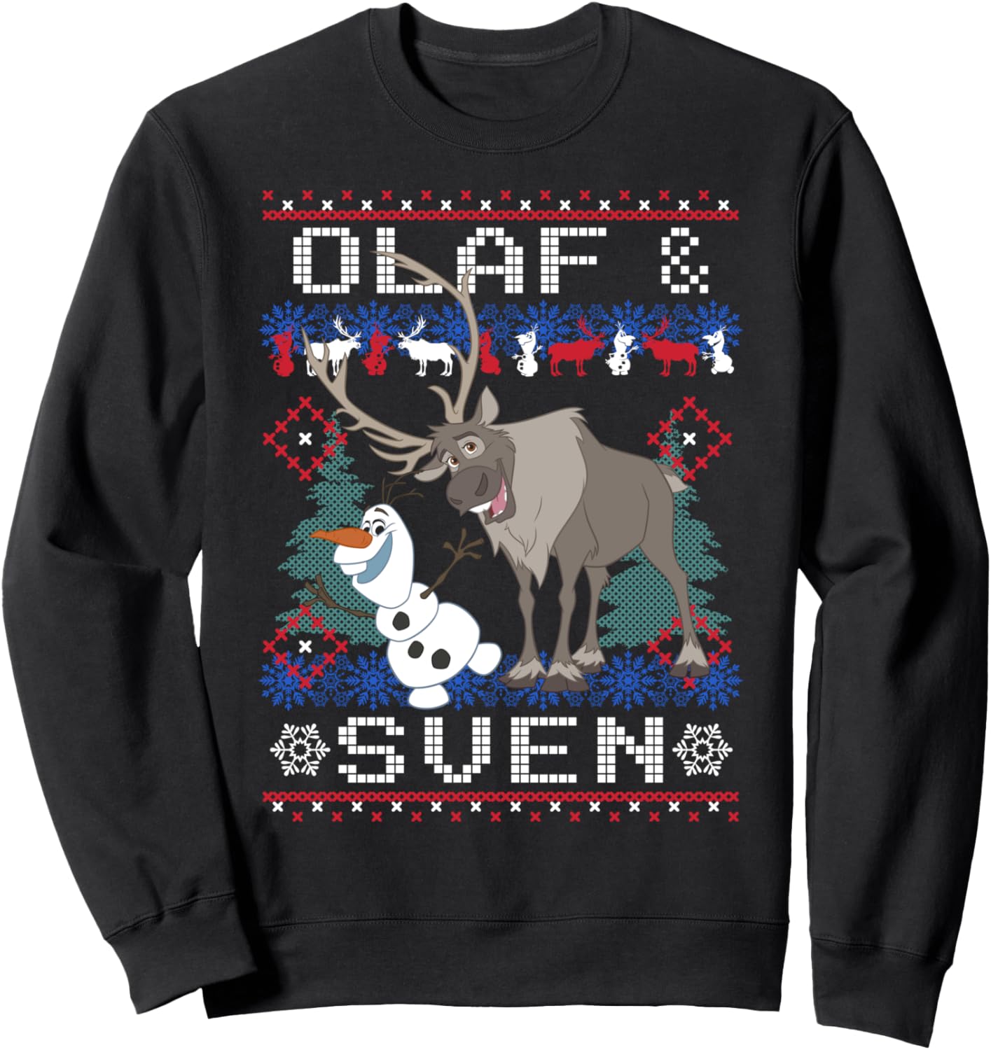 Sweatshirt Disney La Reine des Neiges avec Olaf et Sven, pull de Noël
