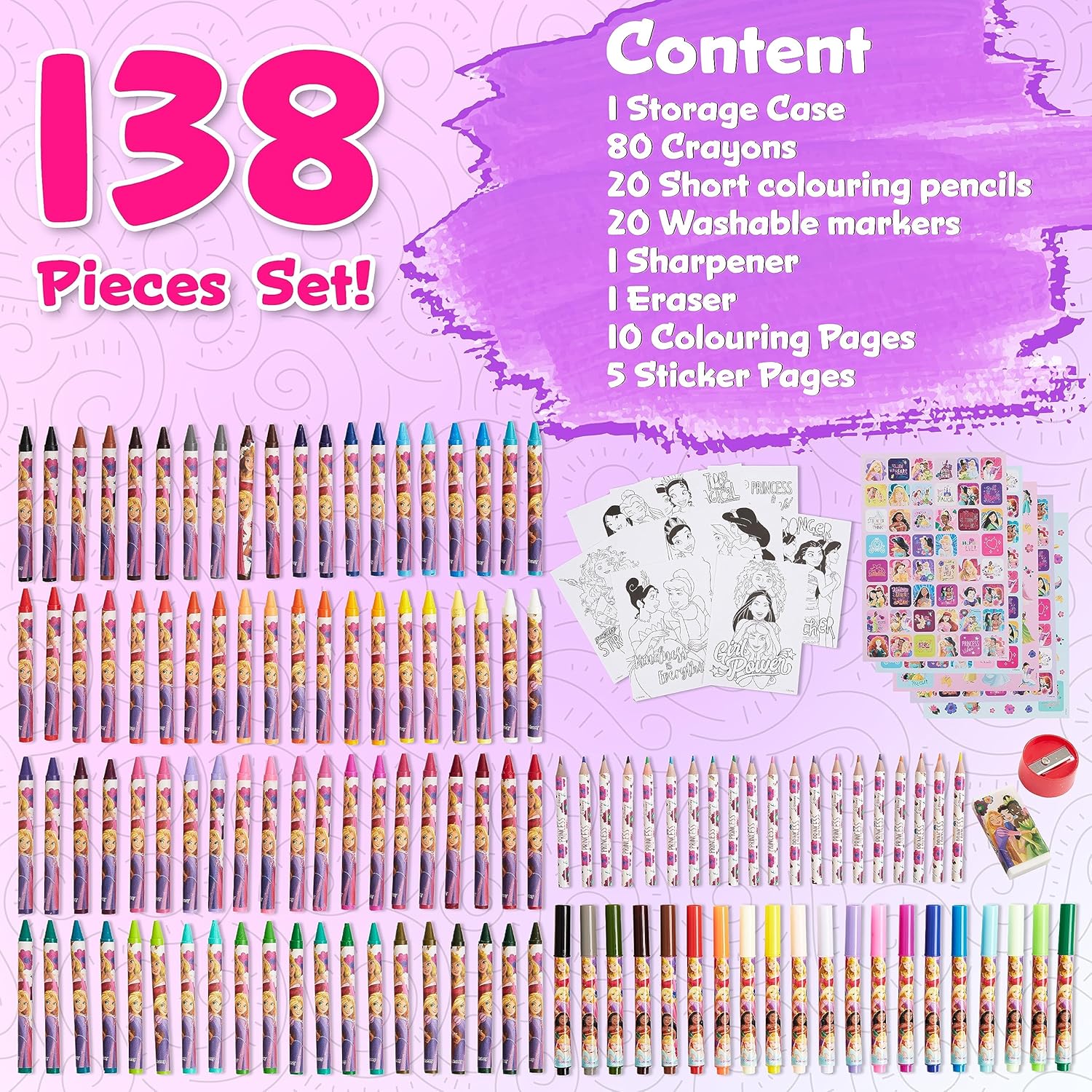 Disney Reine des Neiges mallette de coloriage rose 130 pièces – Image 6