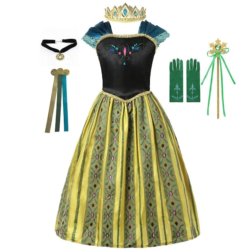 Robe verte Anna La Reine des Neiges avec option accessoires – Image 3