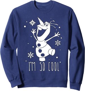 Sweatshirt Olaf portrait Disney La Reine des Neiges avec slogan Je suis tellement cool