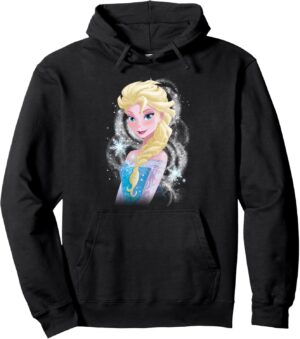 Sweat à capuche Elsa Disney La Reine des Neiges, col tissé