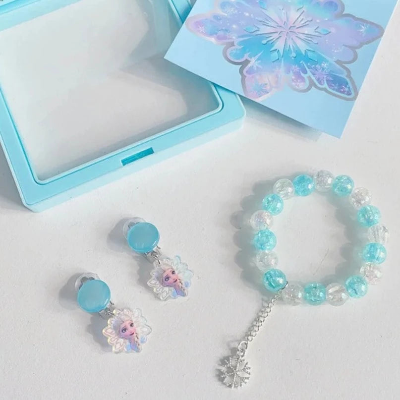Boîte à bijoux La Reine des Neiges avec options bleue ou rose – Image 3
