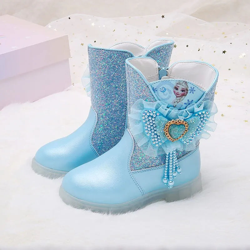 Bottes Reine des Neiges pailletées bleu ou rose – Image 2