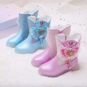 Bottes Reine des Neiges pailletées bleu ou rose