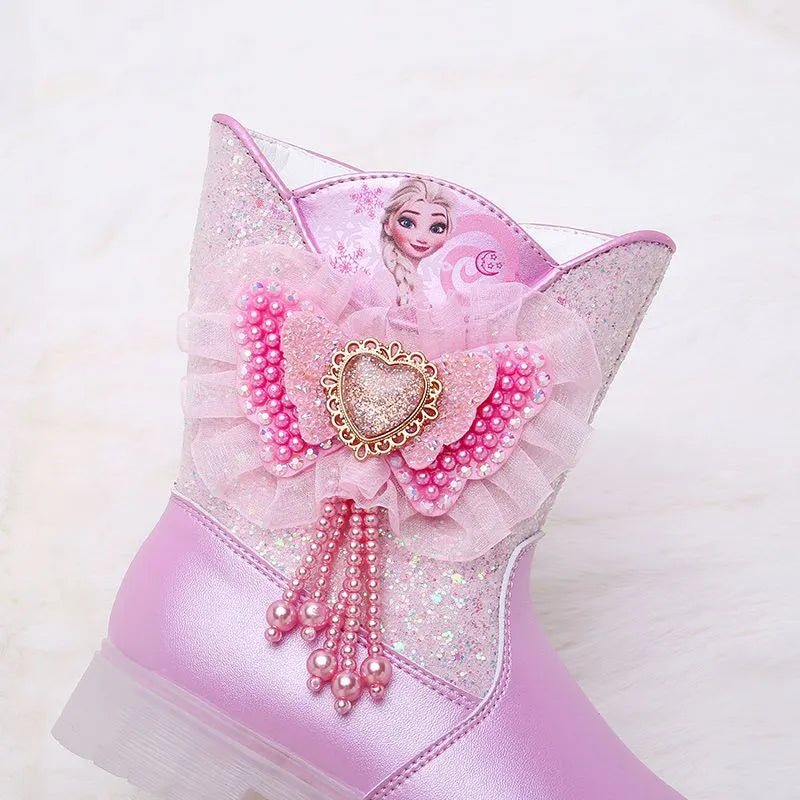 Bottes Reine des Neiges pailletées bleu ou rose – Image 4