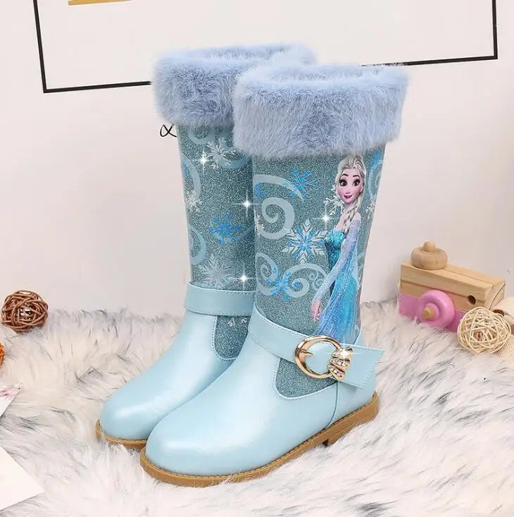 Bottes à fourrure Reine des Neiges en rose ou bleu – Image 6