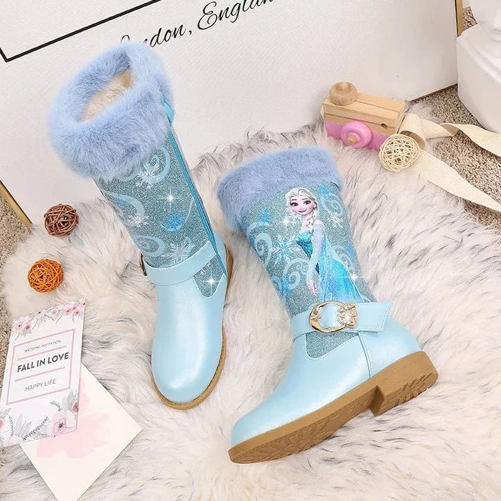 Bottes à fourrure Reine des Neiges en rose ou bleu – Image 7