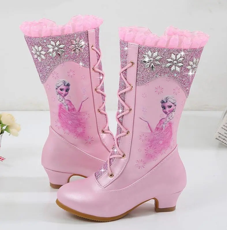 Bottes princesse Reine des Neiges en rose ou bleu – Image 2