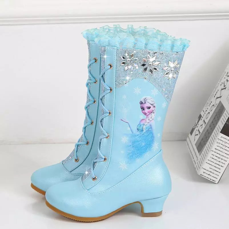 Bottes princesse Reine des Neiges en rose ou bleu – Image 4