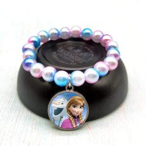 Bracelet La Reine des Neiges Anna et Olaf, finition Hot Stamping