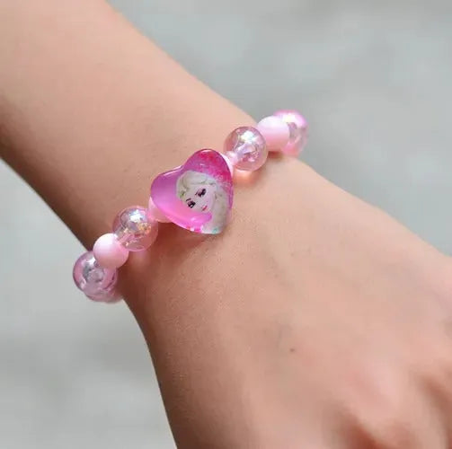 Bracelet coeur rose Reine des Neiges