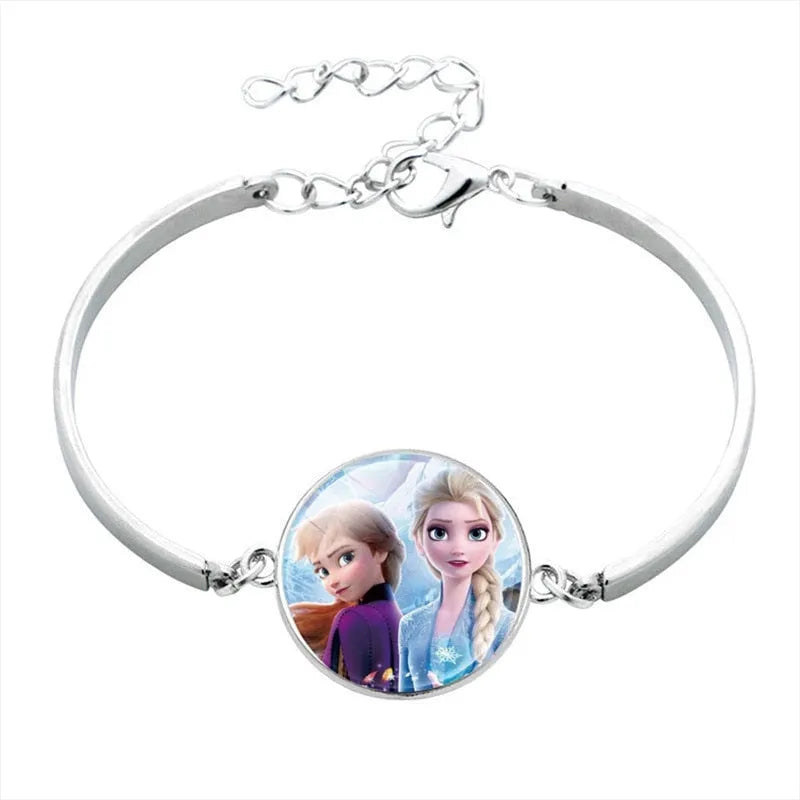 Bracelet Reine des Neiges cabochon Anna et Elsa