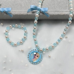 Parure bleue bracelet et collier Reine des Neiges