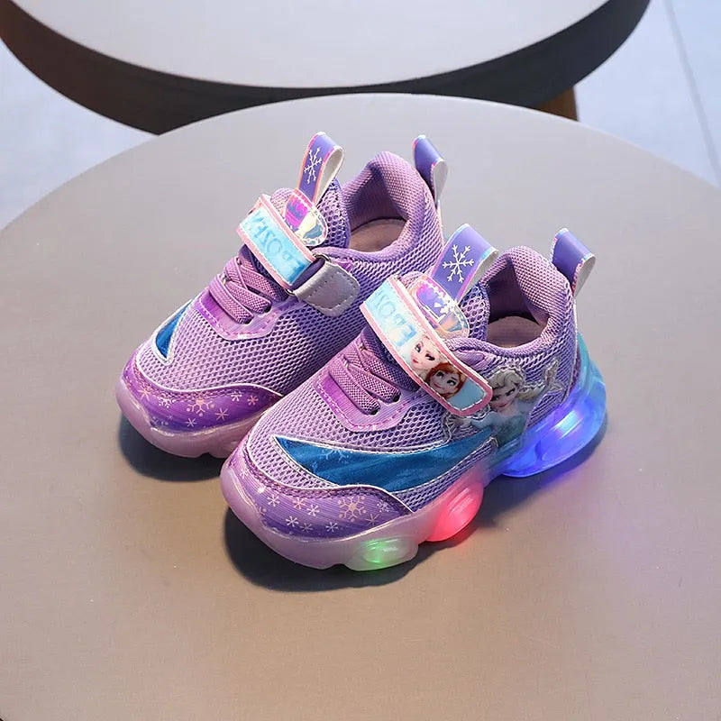 Chaussures lumineuses Reine des Neiges rose ou violet – Image 4