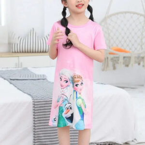 Chemise de nuit rose La Reine des Neiges, tailles 100cm à 140cm