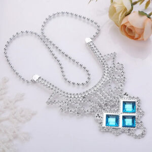 Collier de déguisement Reine des Neiges bleu ou rose
