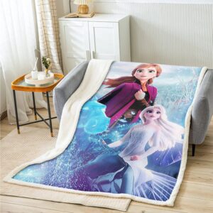 Couverture Elsa et Anna La Reine des Neiges, 100x140cm ou 75 X 100cm
