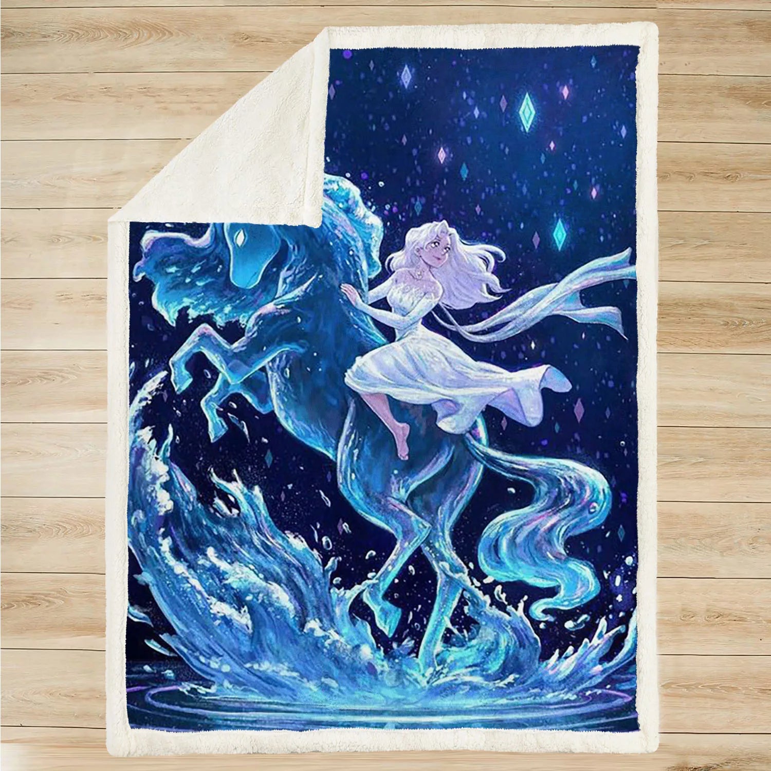 Couverture Elsa et Nokk Reine des Neiges 100x140cm ou 75 X 100cm – Image 2
