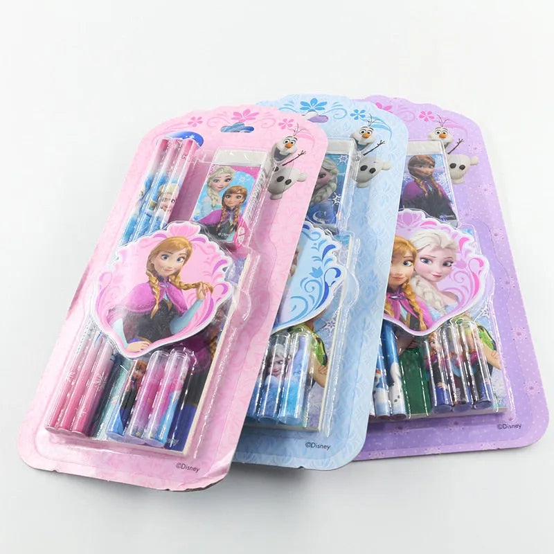 Set Reine des Neiges crayons papier et gomme couleurs au choix