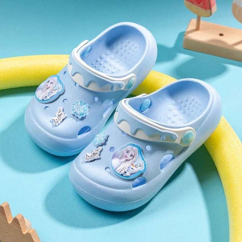 Crocs enfant Reine des Neiges bleu ciel ou blanc cassé