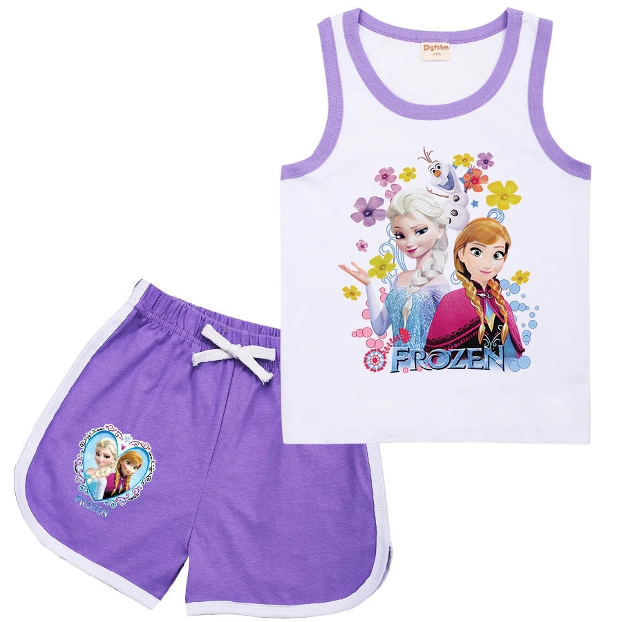 Ensemble de nuit La Reine des Neiges débardeur et short – Image 3