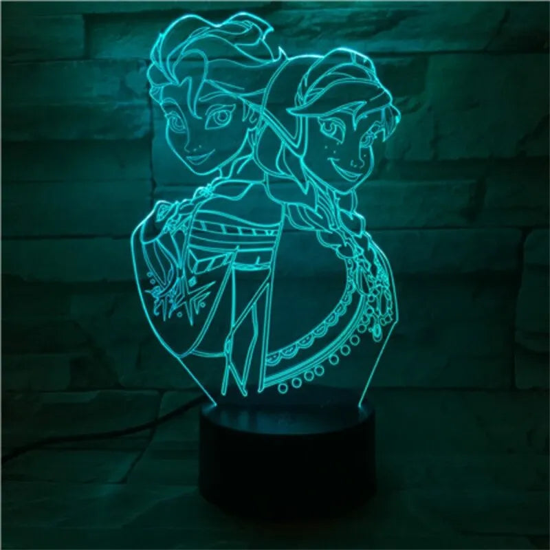 Lampe LED Anna et Elsa amies, bases au choix, Reine des Neiges – Image 2