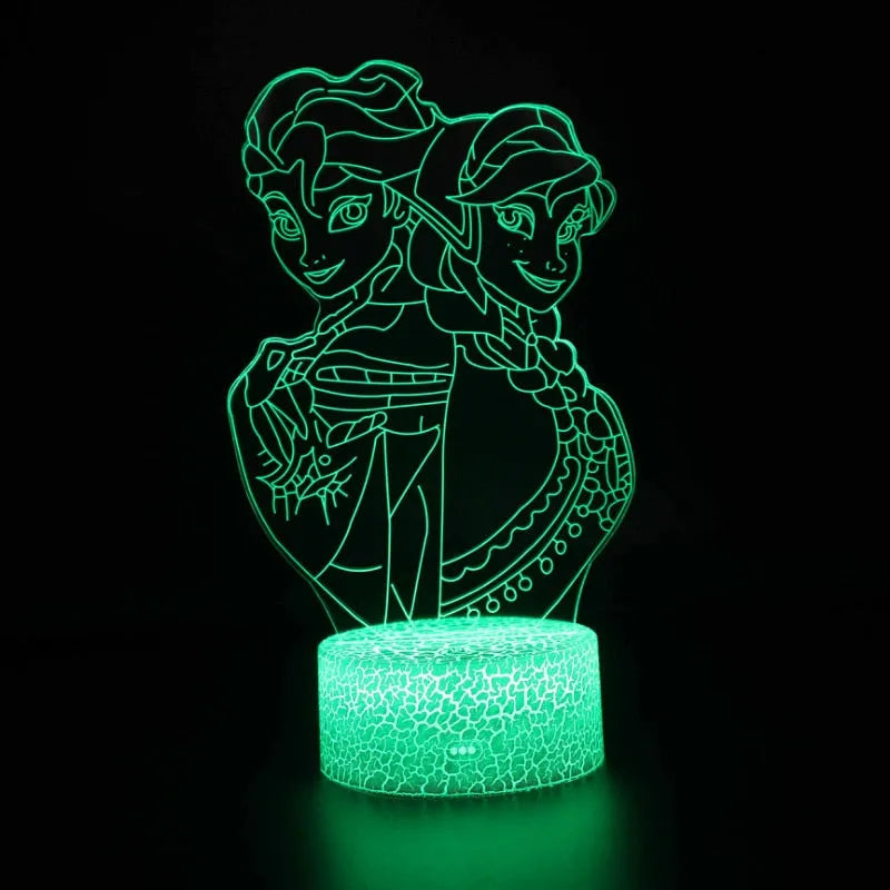 Lampe LED Anna et Elsa amies, bases au choix, Reine des Neiges – Image 3