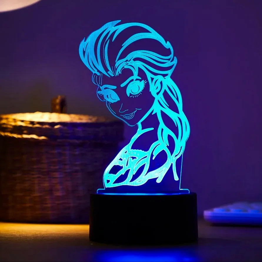 Lampe LED visage d'Elsa La Reine des Neiges