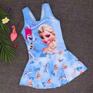 Maillot de bain jupette Reine des Neiges rose ou bleu