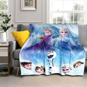 Plaid Personnages Reine des Neiges en 3 dimensions