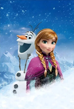 Poster Reine des Neiges Olaf et Anna en plusieurs dimensions