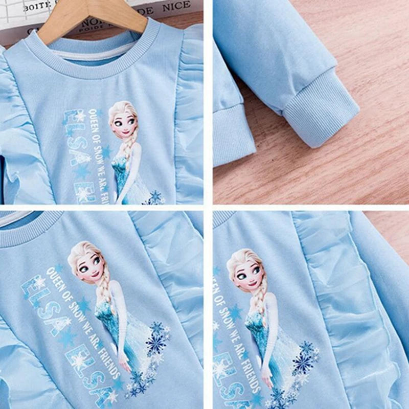 Pull bleu Reine des Neiges pour enfant – Image 2