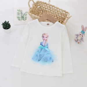 Pull blanc Reine des Neiges, tailles 3 ans à 8 ans