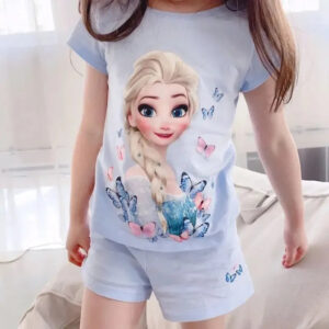 Pyjama d'été bleu Reine des Neiges, 2 à 8 ans