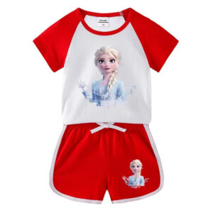 Pyjama La Reine des Neiges deux pièces en Rouge ou Gris
