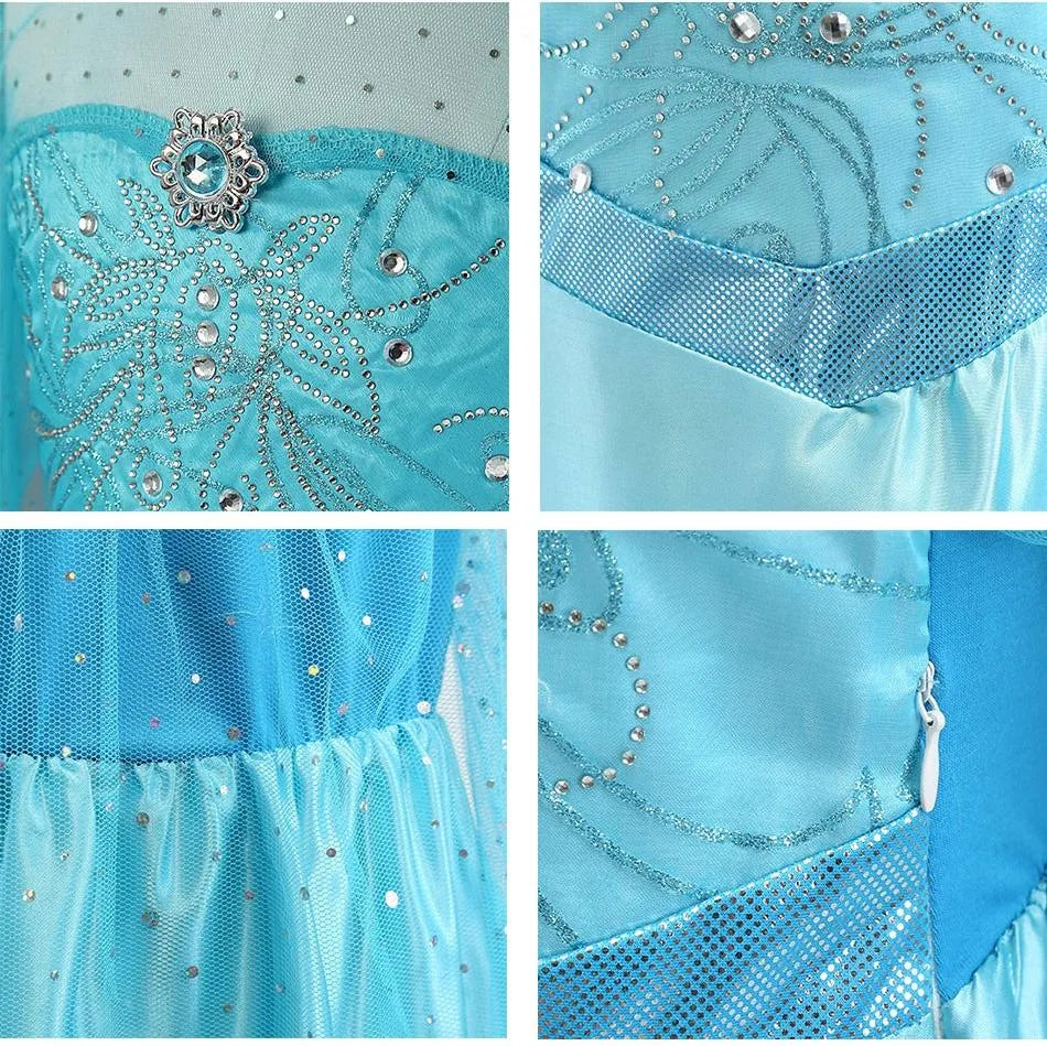 Déguisement Elsa La Reine des Neiges, robe seule ou avec accessoires – Image 3