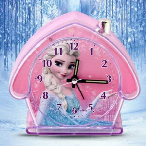 Réveil maisonnette rose La Reine des Neiges