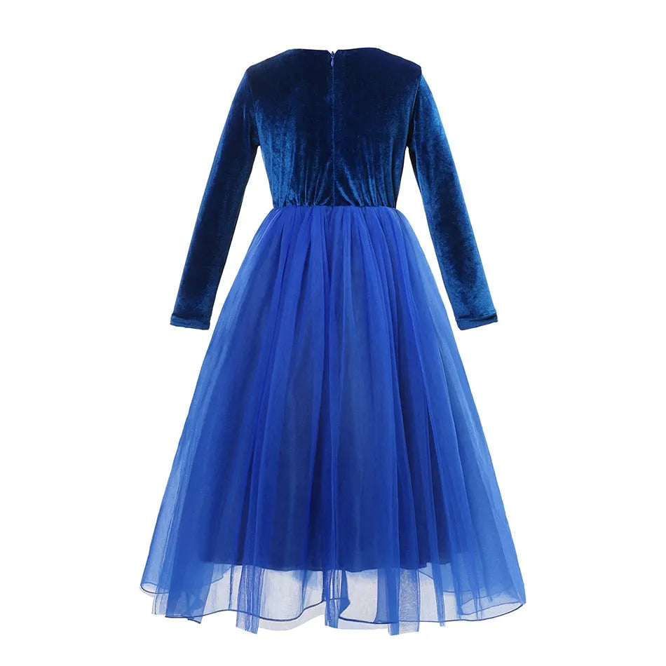 Robe Elsa Reine des Neiges en velours avec accessoires au choix – Image 4