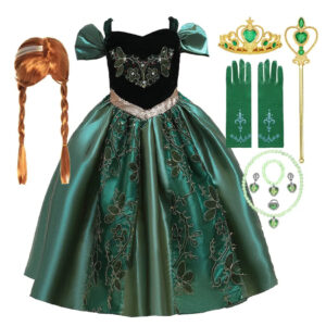 Robe Anna Reine des Neiges avec options d'accessoires