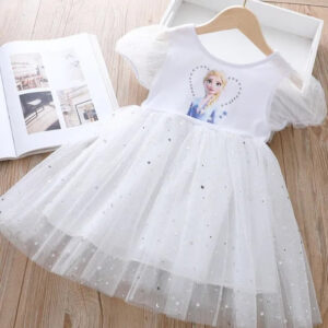 Robe blanche Reine des Neiges pour enfant