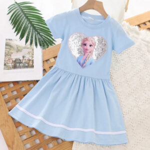 Robe bleue Coeur Reine des Neiges