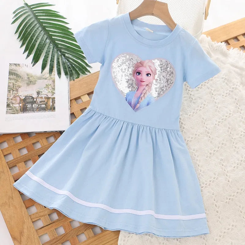 Robe bleue Coeur Reine des Neiges