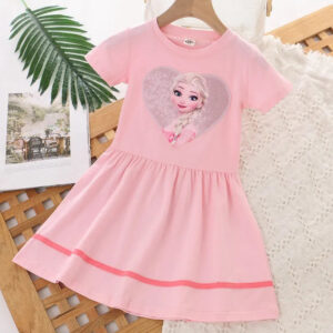 Robe cœur rose Reine des Neiges du 4 au 10 ans