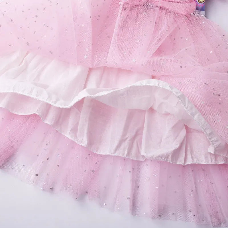 Robe Reine des Neiges en dentelle, rose ou bleu – Image 4