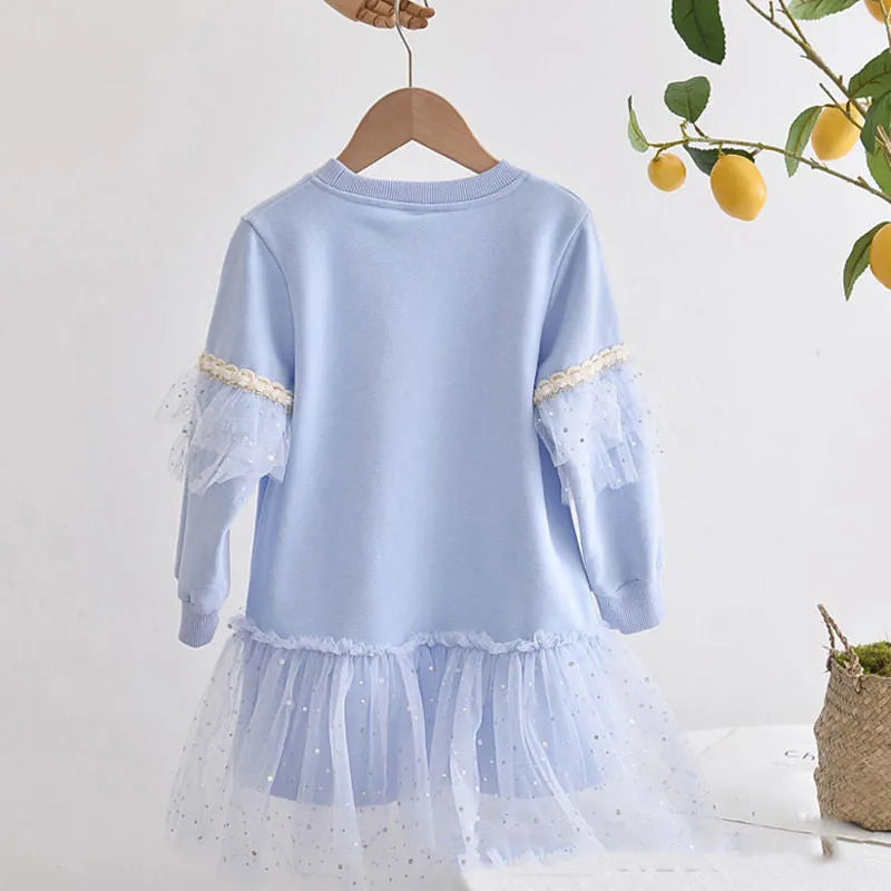Robe manches longues Reine des Neiges, tailles 3 à 7 ans – Image 2