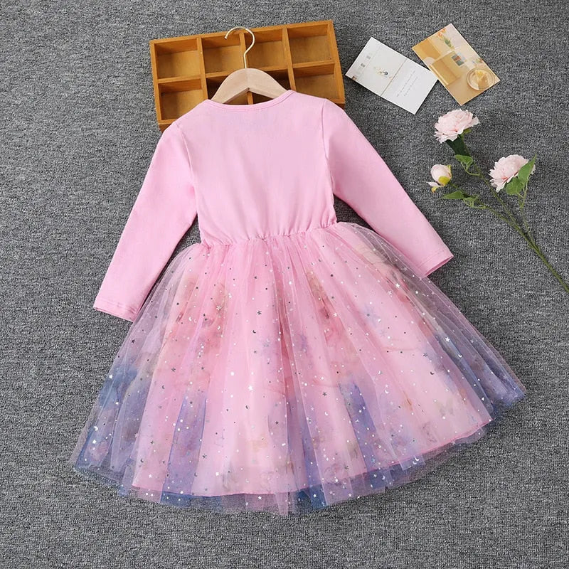 Robe style princesse Reine des Neiges, bleu ou rose – Image 4