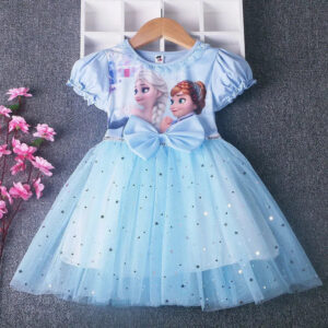 Robe bleue en tulle Reine des Neiges enfant