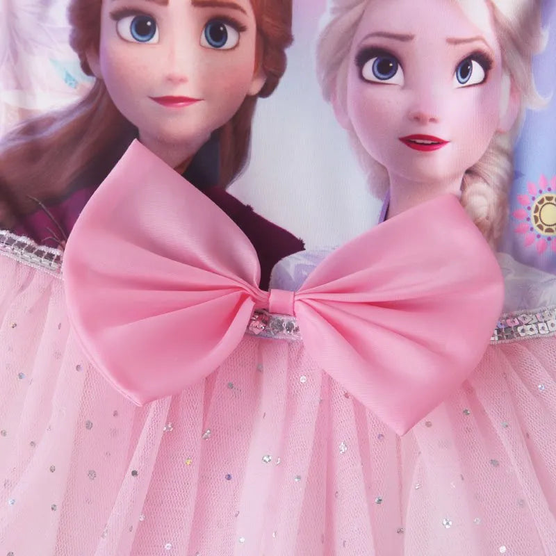 Robe Reine des Neiges en tulle rose, tailles 3 à 7 ans – Image 3